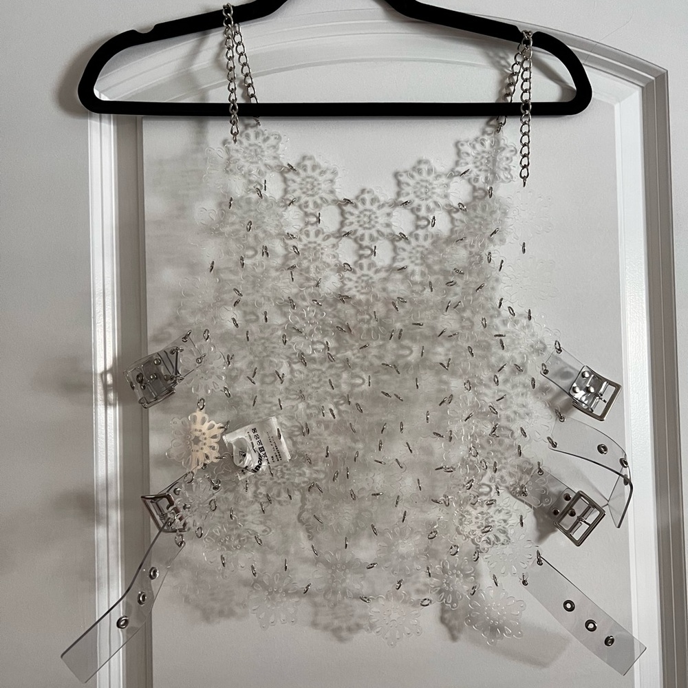 Noir Kei Ninomiya lucite and chain top, sz S